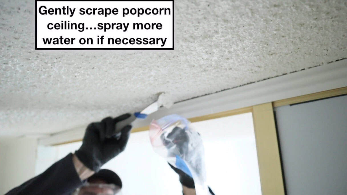 Contractor evaluating asbestos popcorn ceiling removal cost